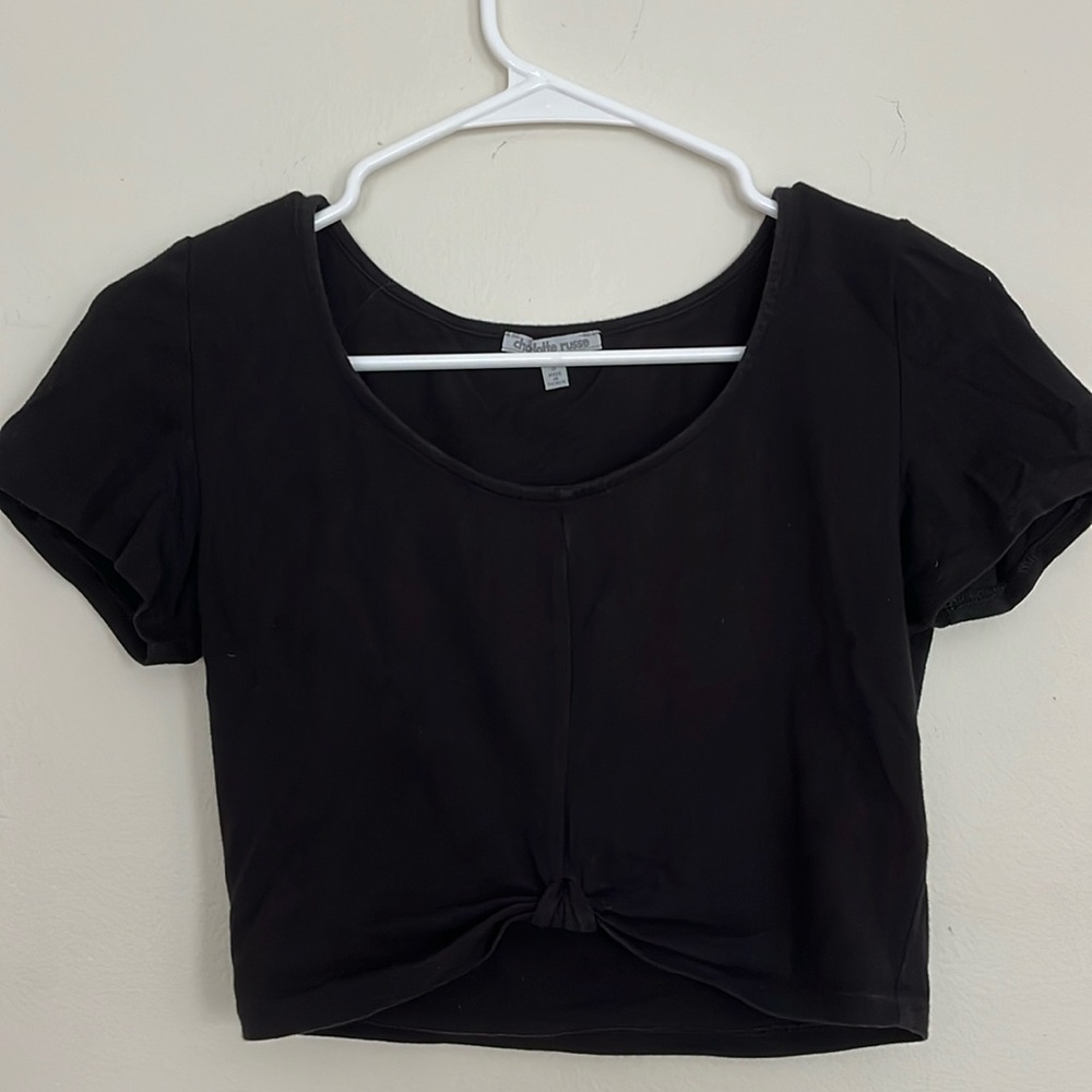 Women’s Black Cropped T-Shirt Charlotte Russell